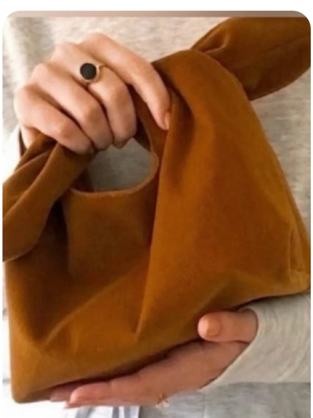 Merit Signature Corduroy Knot Cosmetic Bag in Mustard